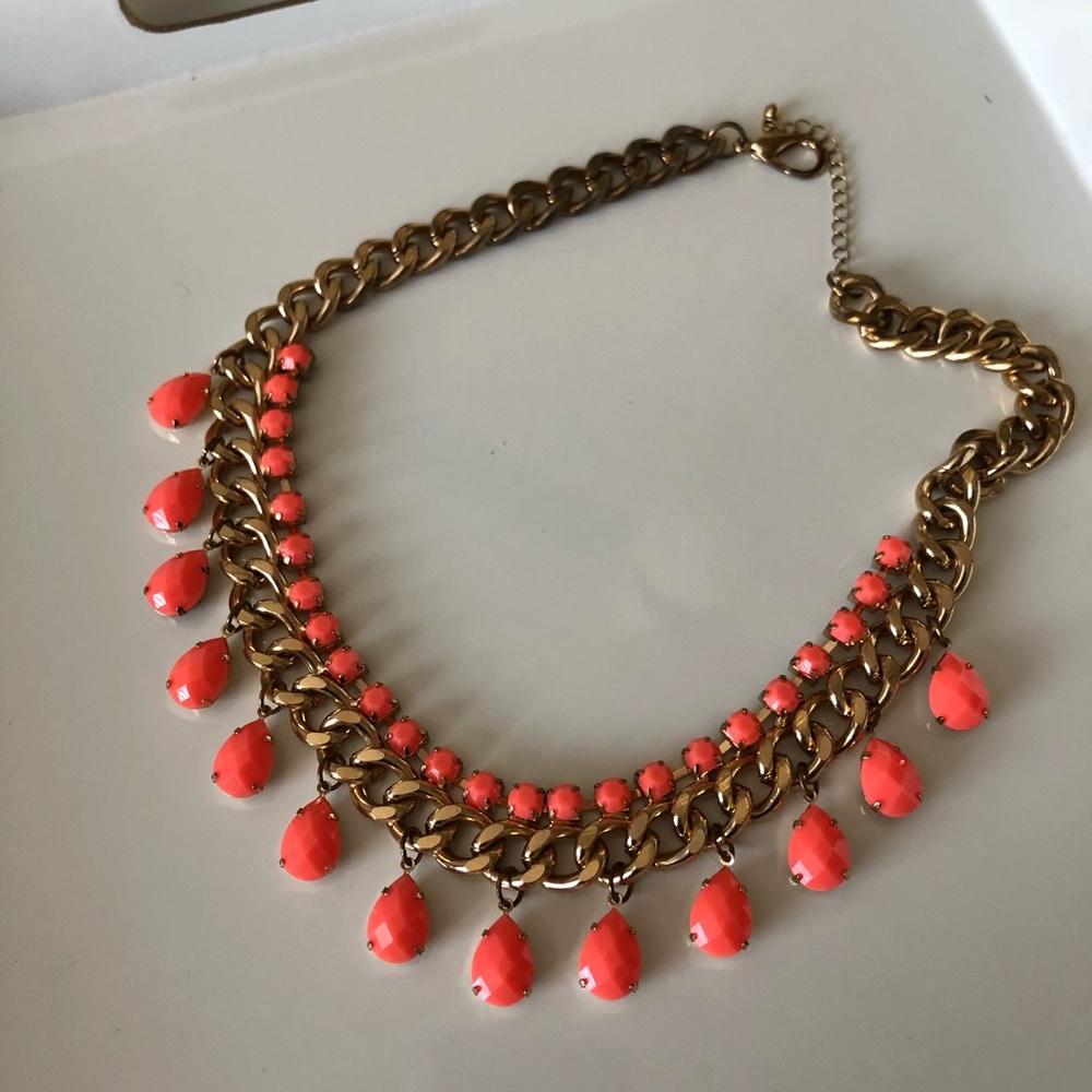 Neon pink statement necklace